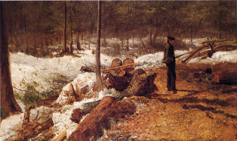 Wikioo.org - The Encyclopedia of Fine Arts - Painting, Artwork by Jonathan Eastman Johnson - A Boy in the Maine Woods