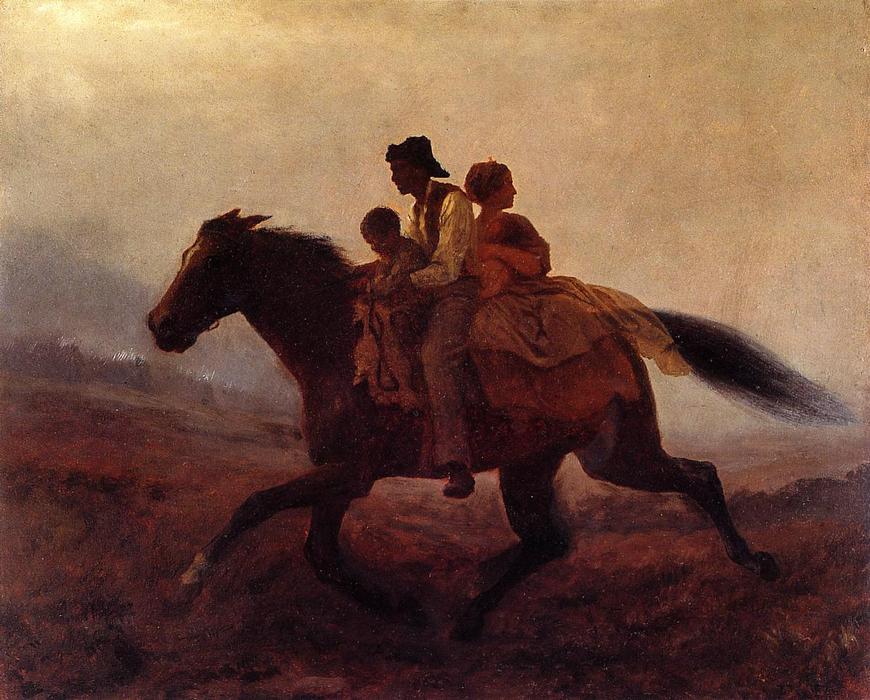 Wikioo.org - The Encyclopedia of Fine Arts - Painting, Artwork by Jonathan Eastman Johnson - A Ride for Freedom - The Fugitive Slaves