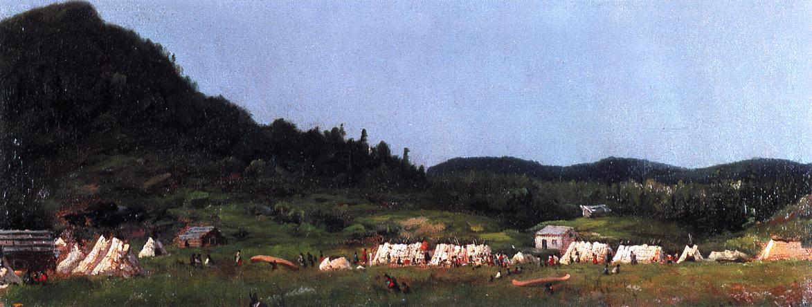 Wikioo.org - The Encyclopedia of Fine Arts - Painting, Artwork by Jonathan Eastman Johnson - Camp Scene at Grand Portage