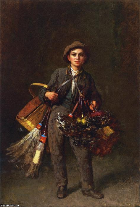 WikiOO.org - Encyclopedia of Fine Arts - Festés, Grafika Jonathan Eastman Johnson - Feather Duster Boy