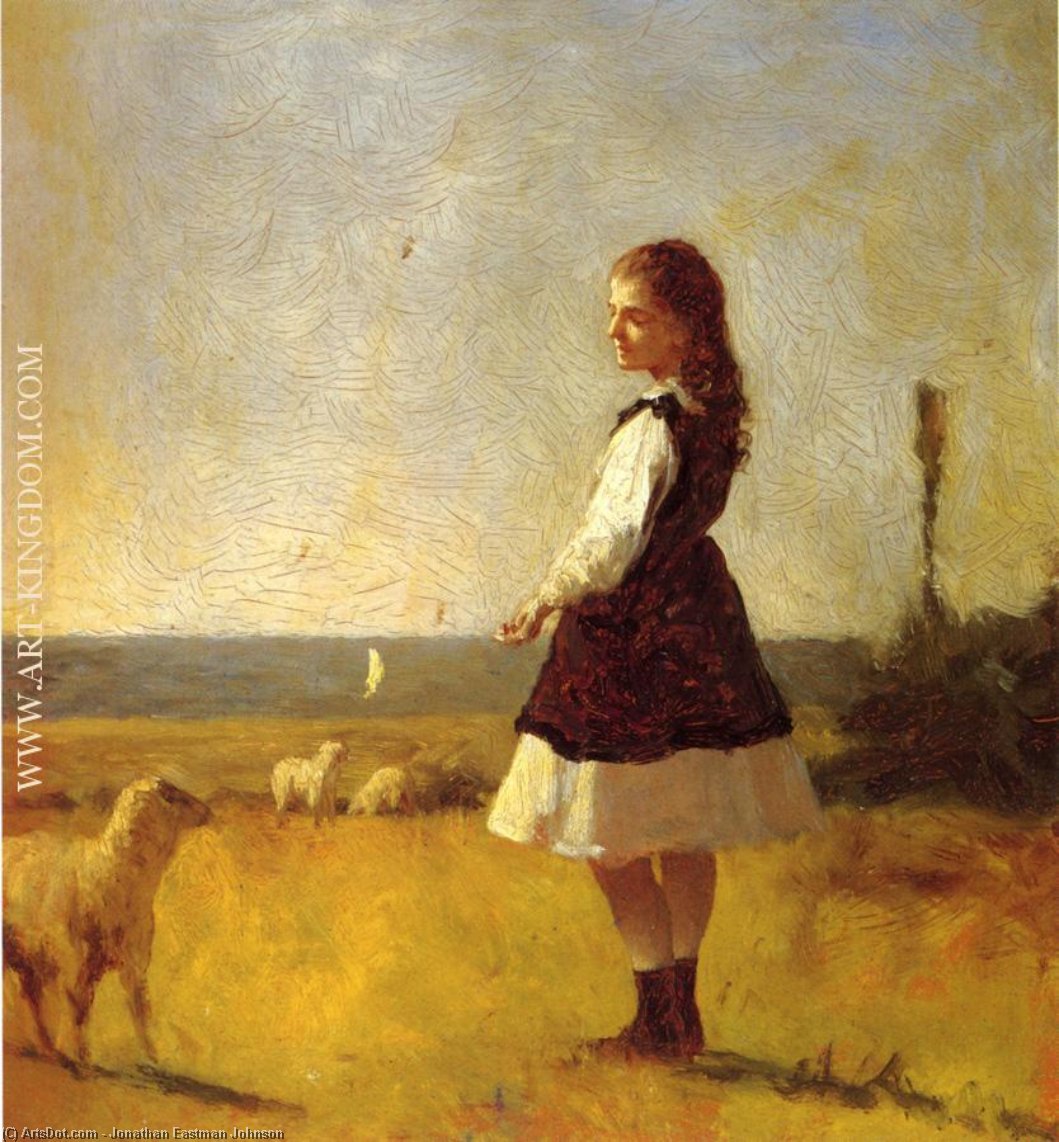 Wikioo.org - The Encyclopedia of Fine Arts - Painting, Artwork by Jonathan Eastman Johnson - Feeding the Lamb