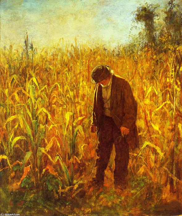 Wikioo.org - The Encyclopedia of Fine Arts - Painting, Artwork by Jonathan Eastman Johnson - Man in a Cornfield