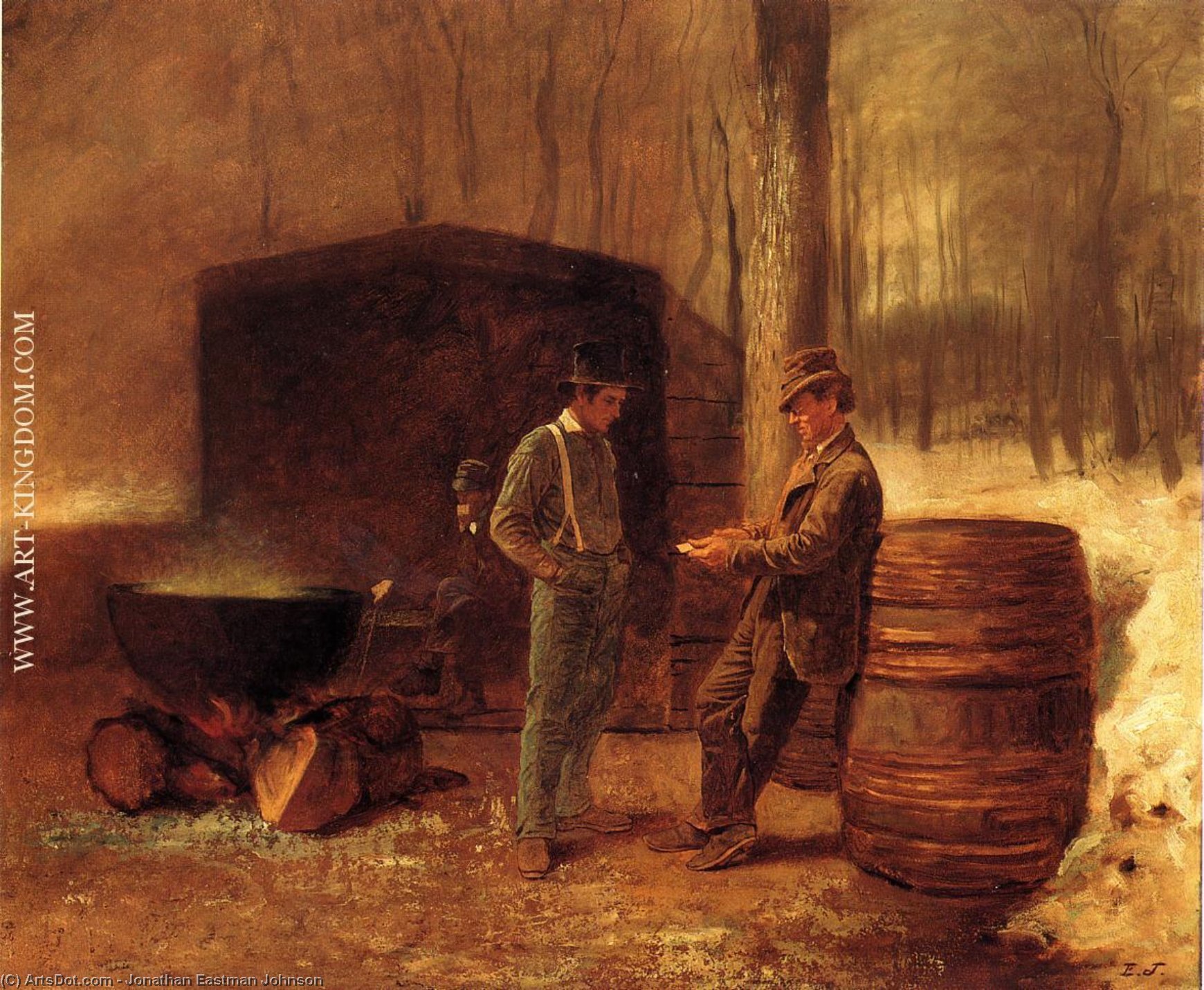 Wikioo.org - The Encyclopedia of Fine Arts - Painting, Artwork by Jonathan Eastman Johnson - Measurement and Contemplation