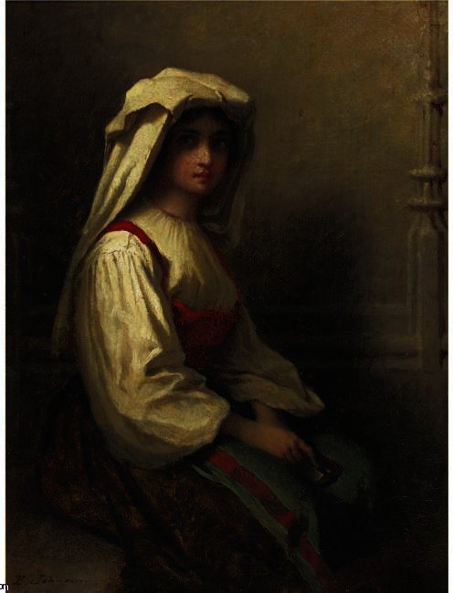 Wikioo.org – L'Enciclopedia delle Belle Arti - Pittura, Opere di Jonathan Eastman Johnson - La ragazza di Boemia