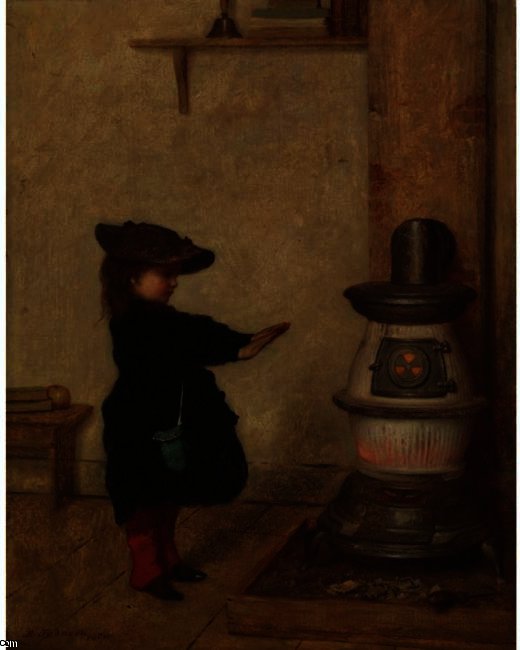 WikiOO.org - Enciclopedia of Fine Arts - Pictura, lucrări de artă Jonathan Eastman Johnson - Warming Her Hands