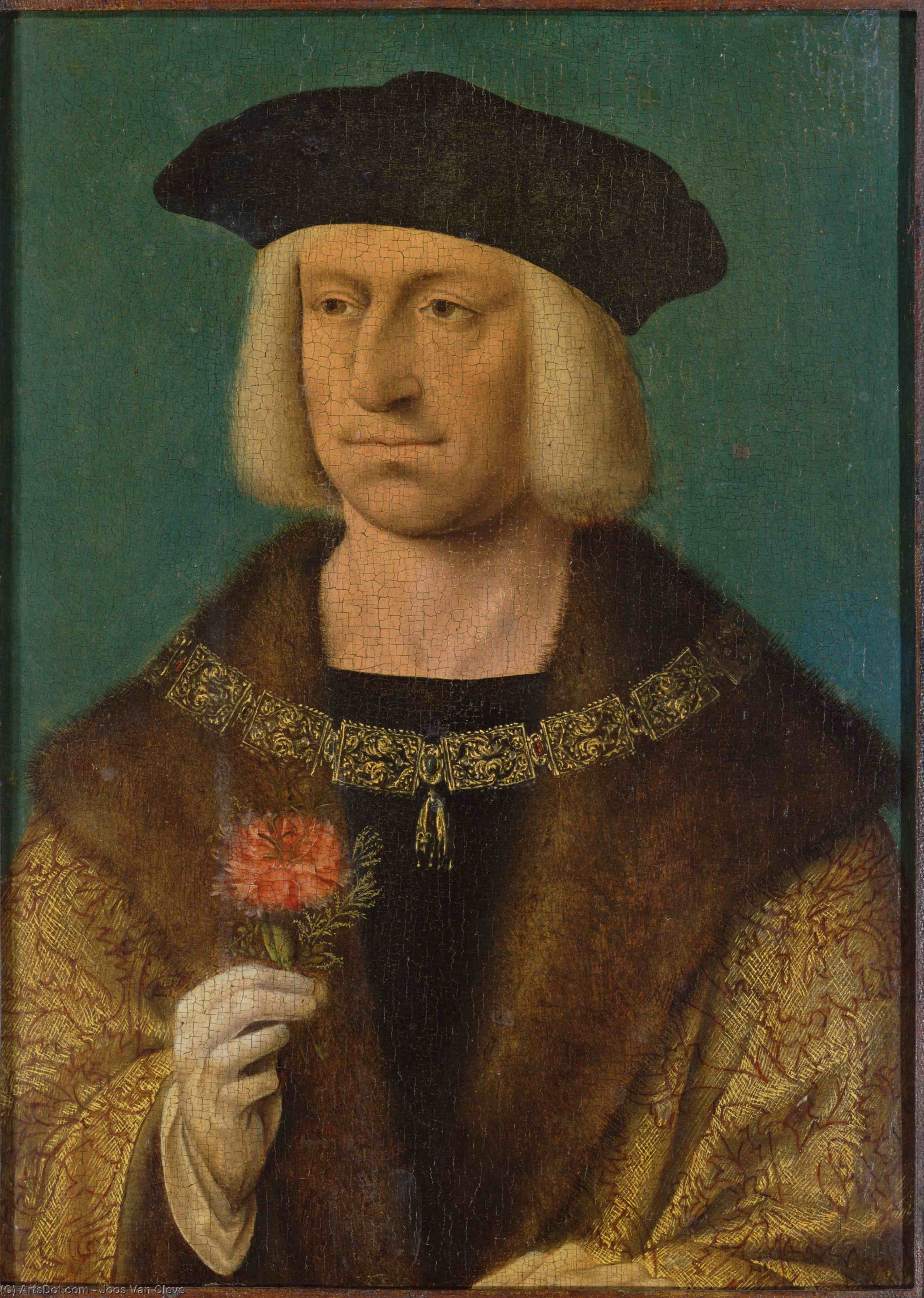 Wikioo.org - The Encyclopedia of Fine Arts - Painting, Artwork by Joos Van Cleve - Maximilian I, keizer van het Heilige Roomse Rijk