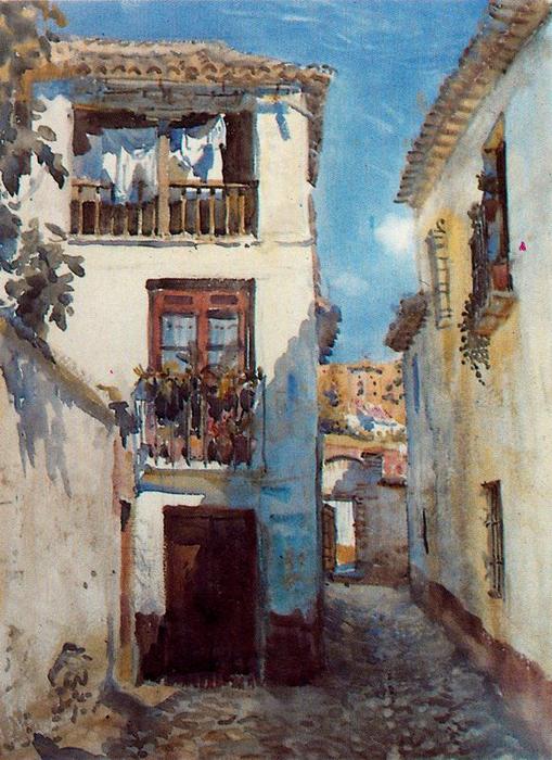 Wikioo.org - The Encyclopedia of Fine Arts - Painting, Artwork by Jorge Apperley (George Owen Wynne Apperley) - Alley in Albaicín