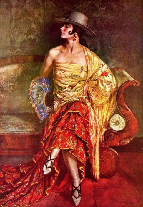 Wikioo.org - The Encyclopedia of Fine Arts - Painting, Artwork by Jorge Apperley (George Owen Wynne Apperley) - Flamenca