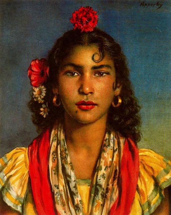 WikiOO.org - Encyclopedia of Fine Arts - Maleri, Artwork Jorge Apperley (George Owen Wynne Apperley) - gypsy dancer