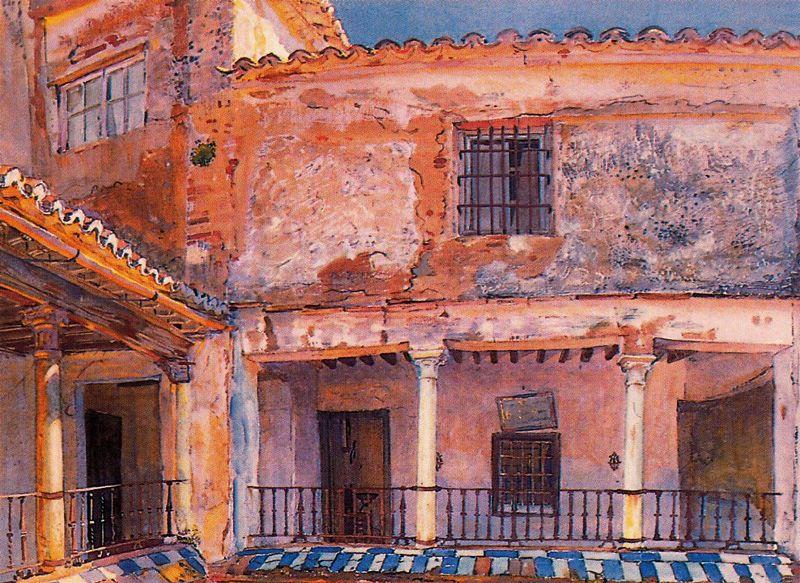 WikiOO.org - Encyclopedia of Fine Arts - Målning, konstverk Jorge Apperley (George Owen Wynne Apperley) - House in Mondragón (Ronda)
