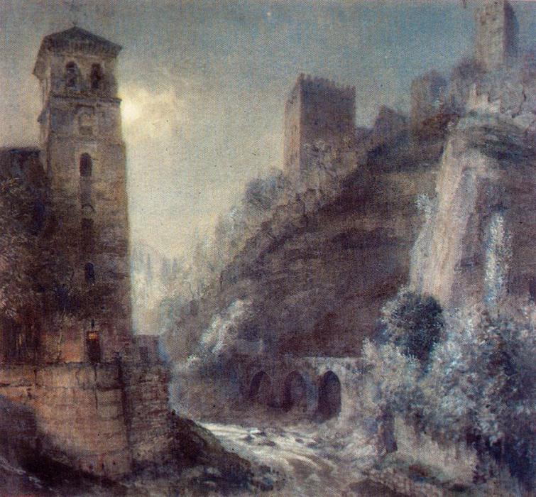 WikiOO.org - Encyclopedia of Fine Arts - Maalaus, taideteos Jorge Apperley (George Owen Wynne Apperley) - Romantic landscape, Granada