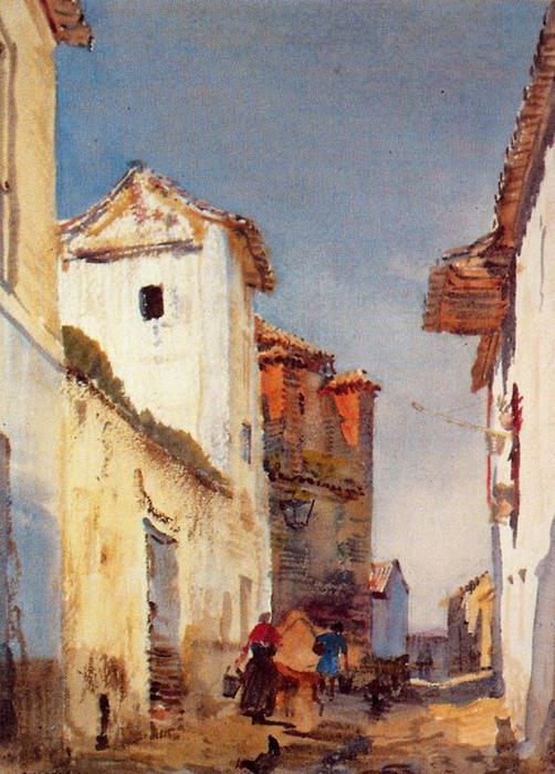 WikiOO.org - Encyclopedia of Fine Arts - Lukisan, Artwork Jorge Apperley (George Owen Wynne Apperley) - Street of El Albaicín