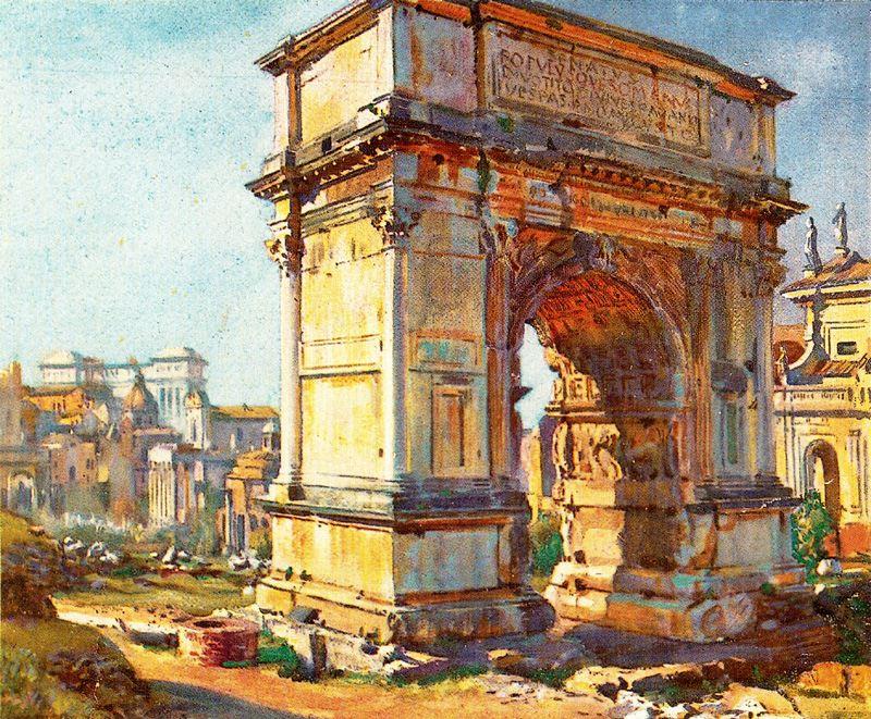 Wikioo.org – La Enciclopedia de las Bellas Artes - Pintura, Obras de arte de Jorge Apperley (George Owen Wynne Apperley) - El Arco de Tito Roma