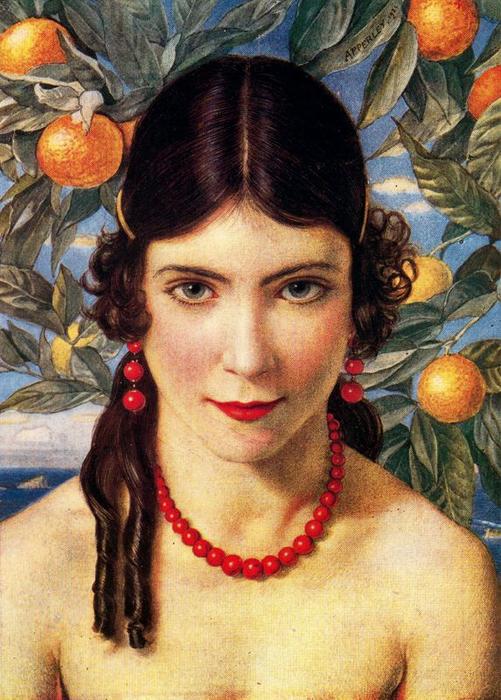 Wikioo.org - The Encyclopedia of Fine Arts - Painting, Artwork by Jorge Apperley (George Owen Wynne Apperley) - The girl with oranges