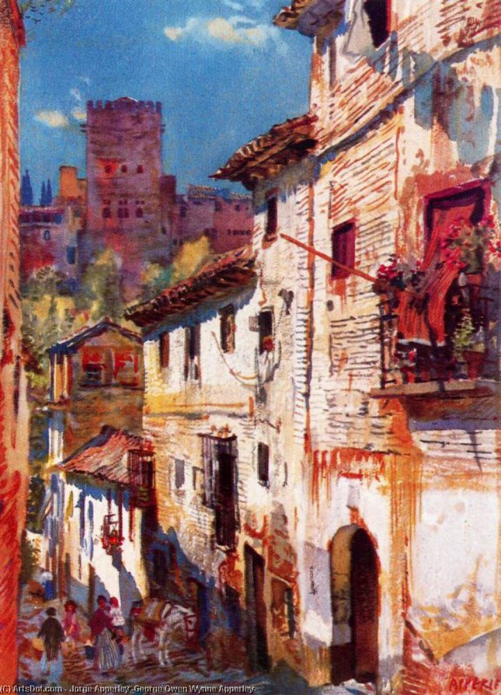 WikiOO.org - Encyclopedia of Fine Arts - Lukisan, Artwork Jorge Apperley (George Owen Wynne Apperley) - umiel Street, Granada