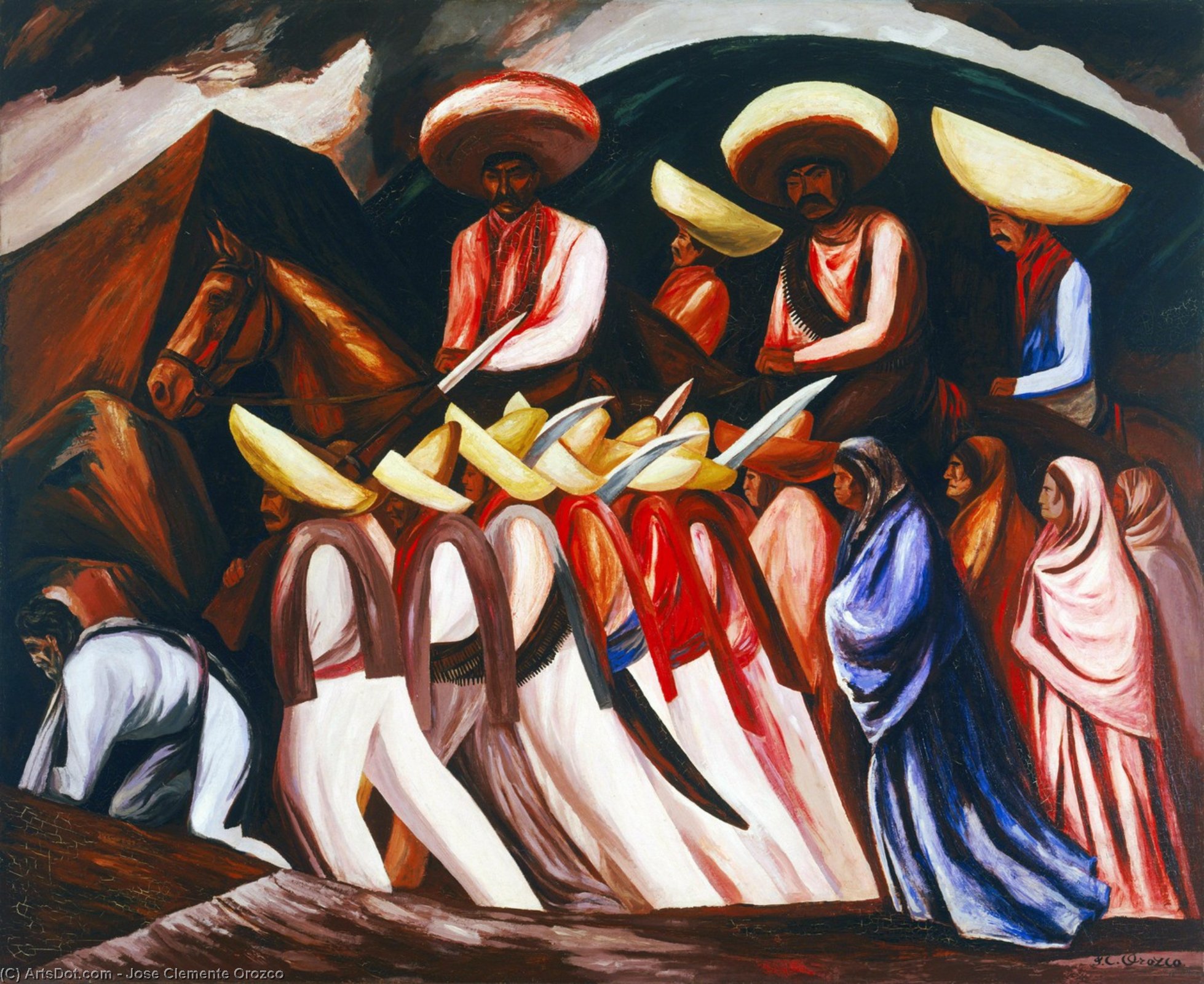 Wikioo.org – La Enciclopedia de las Bellas Artes - Pintura, Obras de arte de Jose Clemente Orozco - Zapatistas