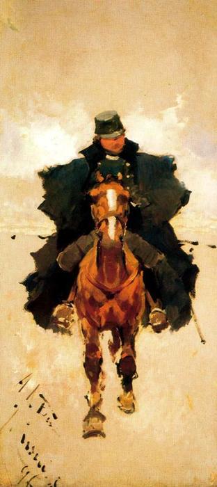 Wikioo.org - The Encyclopedia of Fine Arts - Painting, Artwork by Josep Cusachs I - Cavalryman