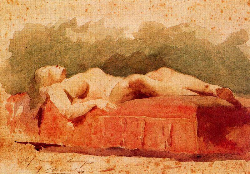 Wikioo.org - The Encyclopedia of Fine Arts - Painting, Artwork by Josep Cusachs I - Female Nude