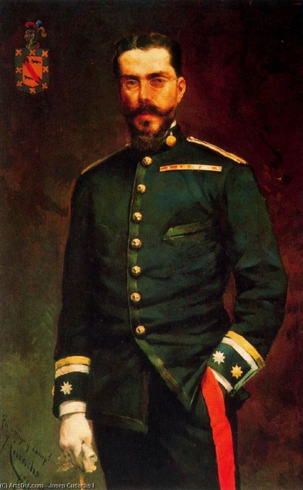 Wikioo.org - สารานุกรมวิจิตรศิลป์ - จิตรกรรม Josep Cusachs I - Lieutenant Colonel Of Artillery, D. Ricardo Garrido Badino