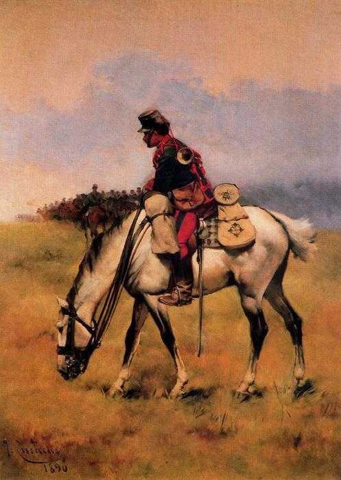 WikiOO.org - Güzel Sanatlar Ansiklopedisi - Resim, Resimler Josep Cusachs I - Trompet Of The Cavalryman Of Montesa