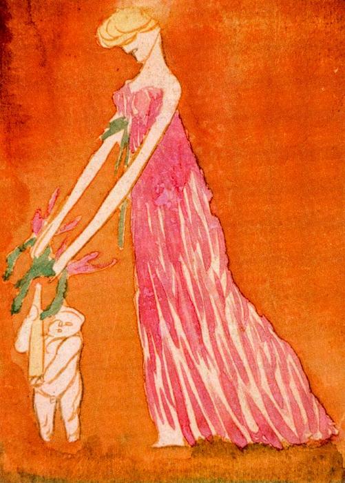 Wikioo.org – L'Enciclopedia delle Belle Arti - Pittura, Opere di Josep Mompou Dencausse - Una figura femminile coronato d alloro