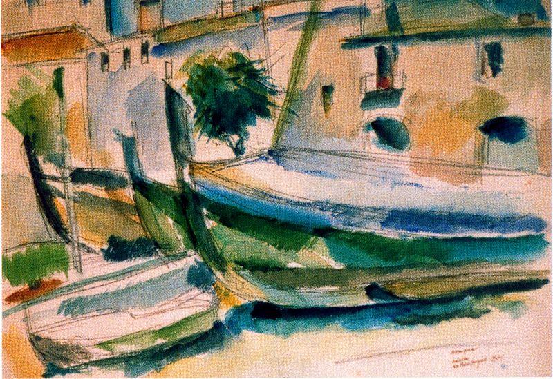 WikiOO.org - Encyclopedia of Fine Arts - Maleri, Artwork Josep Mompou Dencausse - Boats