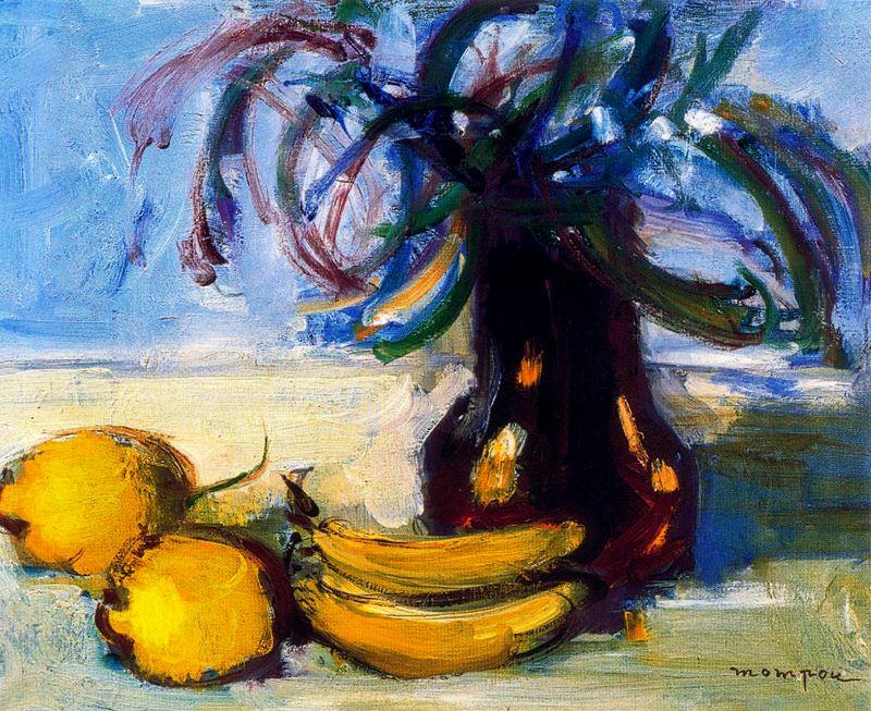 Wikioo.org - The Encyclopedia of Fine Arts - Painting, Artwork by Josep Mompou Dencausse - Lemons, Bananas And Eucalyptus