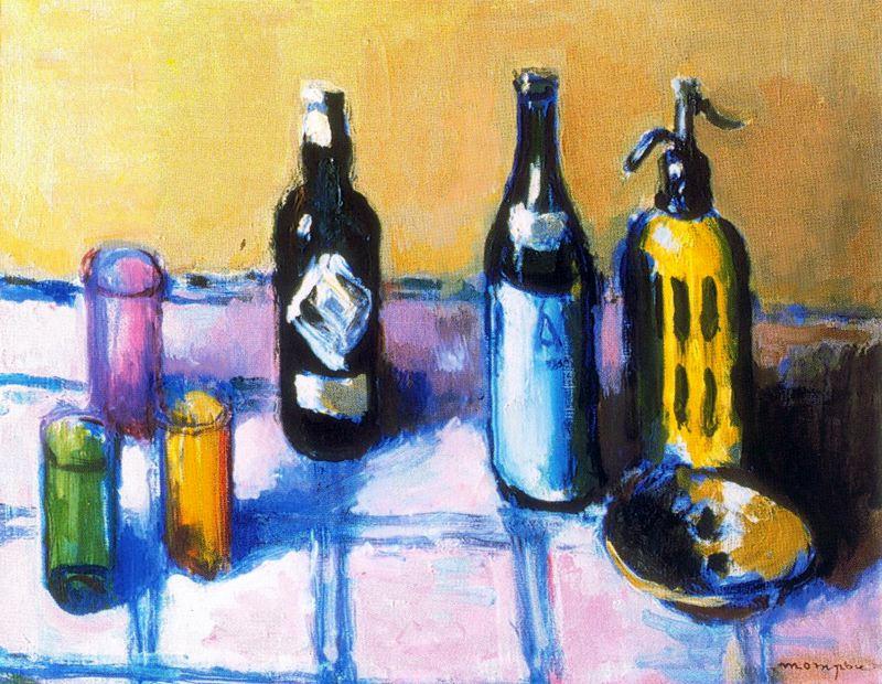 Wikioo.org - Encyklopedia Sztuk Pięknych - Malarstwo, Grafika Josep Mompou Dencausse - Still Life. Two Bottles And Soda