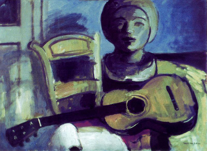 Wikioo.org - The Encyclopedia of Fine Arts - Painting, Artwork by Josep Mompou Dencausse - The Guitarr