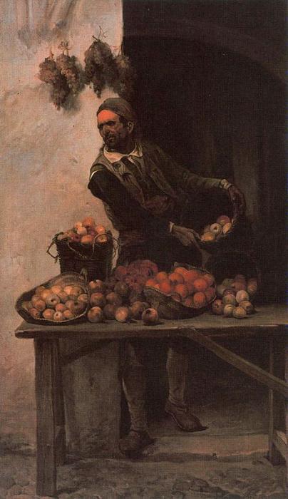 Wikioo.org – La Enciclopedia de las Bellas Artes - Pintura, Obras de arte de José Jiménez Aranda - Vendedor de frutas