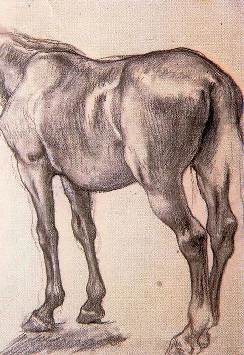Wikioo.org - The Encyclopedia of Fine Arts - Painting, Artwork by José Jiménez Aranda - Study of horses
