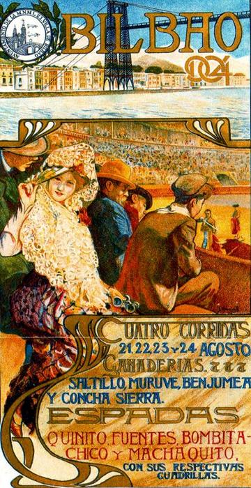 WikiOO.org - Εγκυκλοπαίδεια Καλών Τεχνών - Ζωγραφική, έργα τέχνης José Mongrell Torrent - Bullfighting Poster