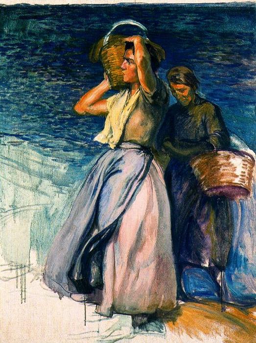 Wikioo.org – L'Enciclopedia delle Belle Arti - Pittura, Opere di José Mongrell Torrent - Fisher Women