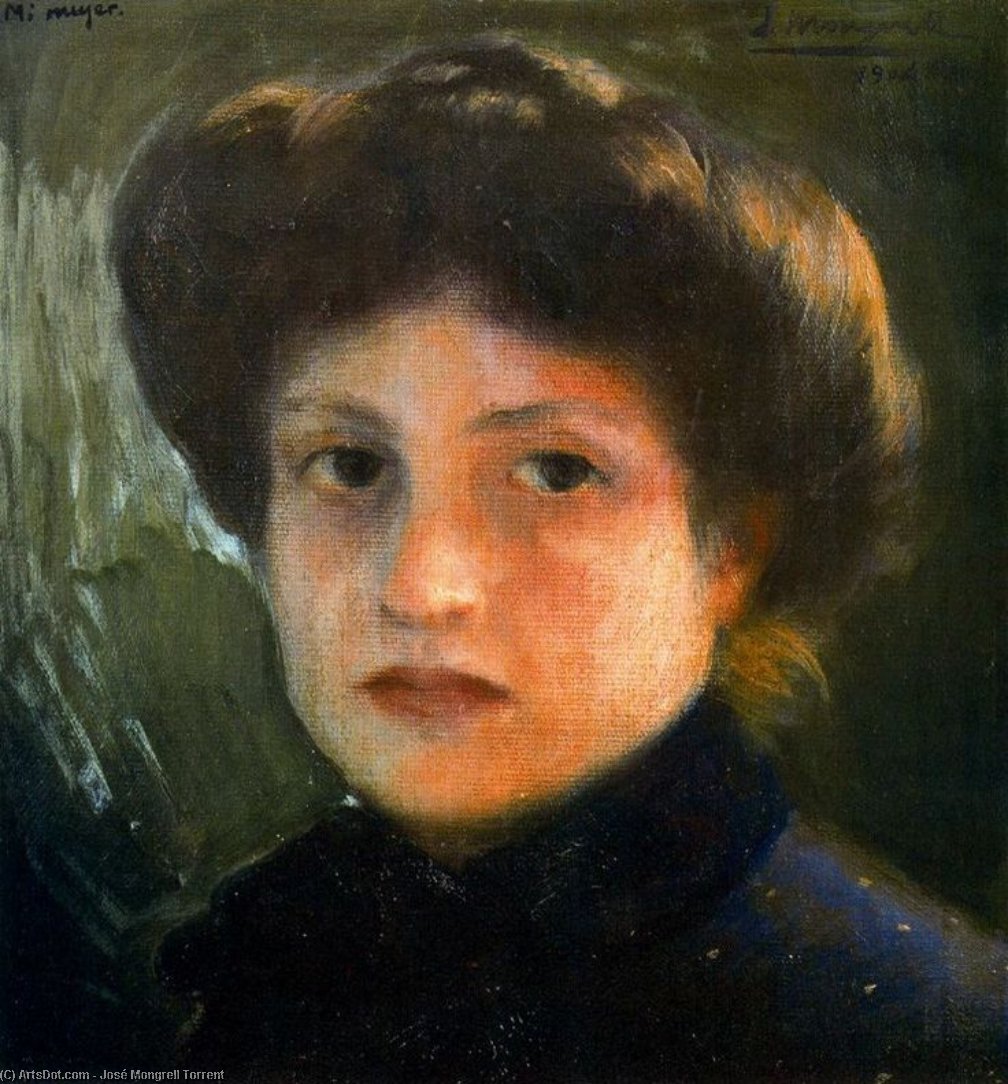 WikiOO.org - Encyclopedia of Fine Arts - Maleri, Artwork José Mongrell Torrent - Portrait Of Josefina López