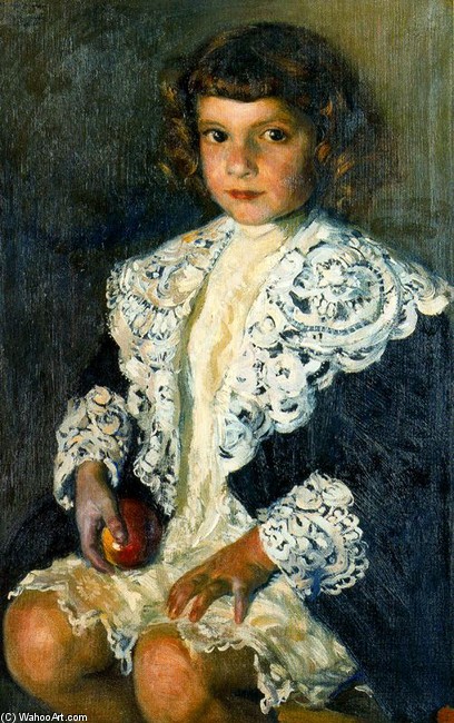 Wikioo.org - The Encyclopedia of Fine Arts - Painting, Artwork by José Mongrell Torrent - Portrait Of Josefina Mongrell