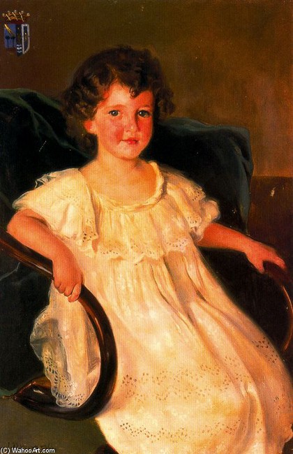 WikiOO.org - 백과 사전 - 회화, 삽화 José Mongrell Torrent - Portrait Of María Del Pilar Piniés Y Roca De Togores