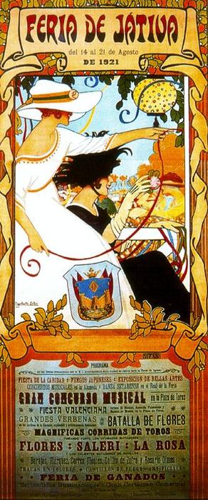 WikiOO.org - Εγκυκλοπαίδεια Καλών Τεχνών - Ζωγραφική, έργα τέχνης José Mongrell Torrent - Poster For ''feria De Játiva''