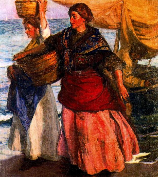 Wikioo.org - The Encyclopedia of Fine Arts - Painting, Artwork by José Mongrell Torrent - Valencian Fisherman