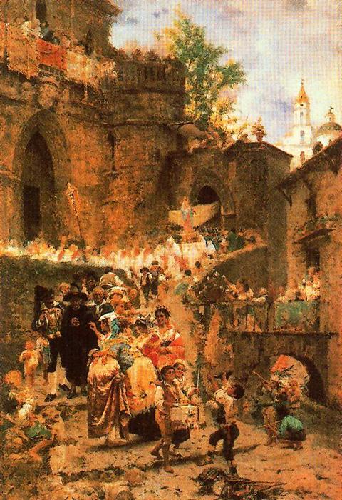 Wikioo.org - The Encyclopedia of Fine Arts - Painting, Artwork by José Villegas Cordero - Baptism In Italy