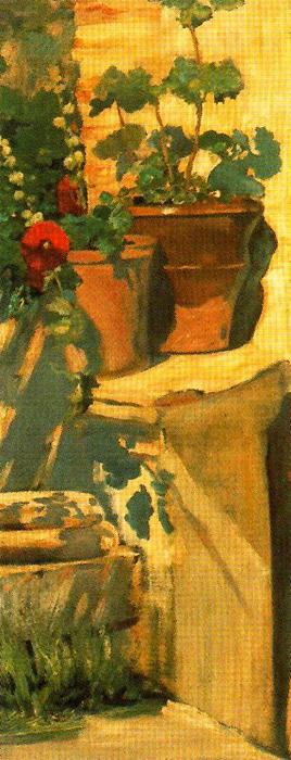 Wikioo.org - The Encyclopedia of Fine Arts - Painting, Artwork by José Villegas Cordero - Flowers And Potted
