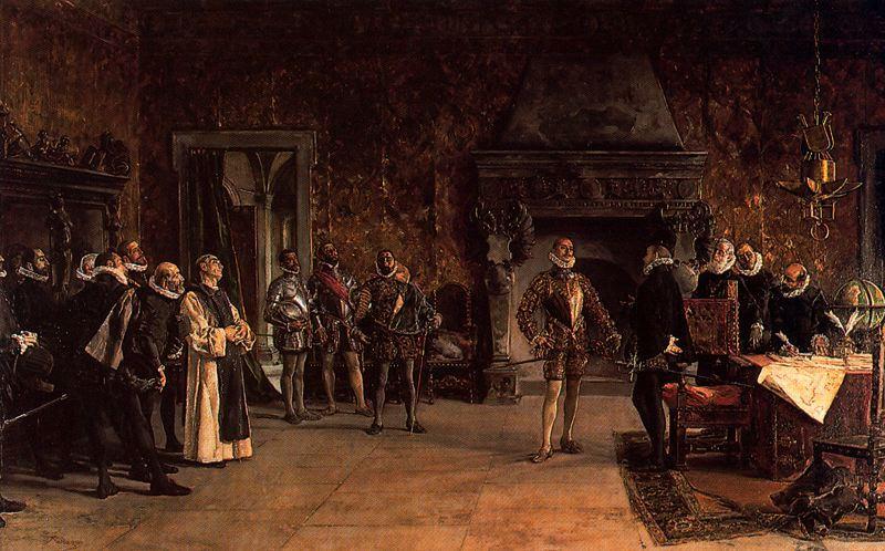 Wikioo.org - The Encyclopedia of Fine Arts - Painting, Artwork by José Villegas Cordero - Last Interview Of John Of Austria And Philip Ii