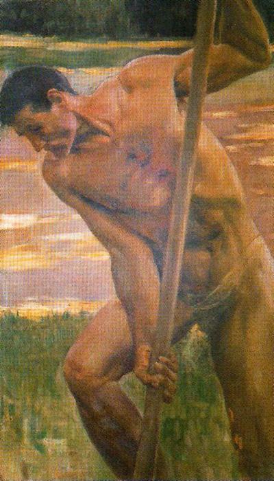 Wikioo.org - The Encyclopedia of Fine Arts - Painting, Artwork by José Villegas Cordero - Male Nude. (Study For''the Decalogue'') 1