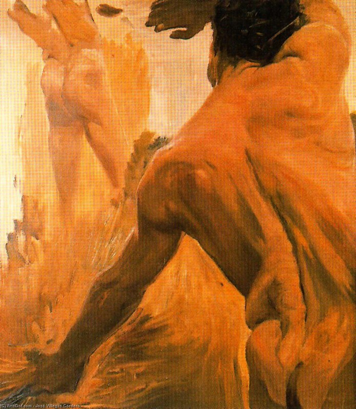 Wikioo.org - สารานุกรมวิจิตรศิลป์ - จิตรกรรม José Villegas Cordero - Male Nude. (Study For''the Decalogue'') 2