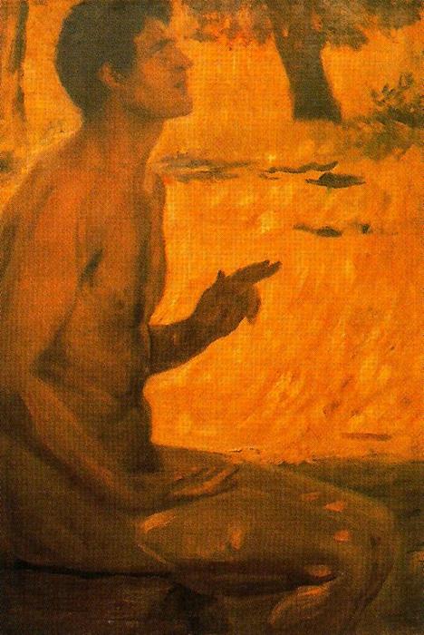 Wikioo.org - The Encyclopedia of Fine Arts - Painting, Artwork by José Villegas Cordero - Male Nude. (Study For''the Decalogue'')