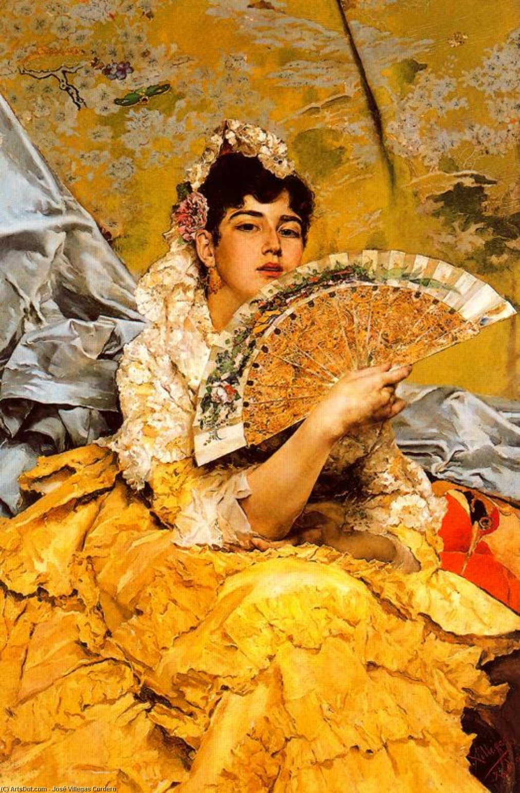 Wikioo.org - The Encyclopedia of Fine Arts - Painting, Artwork by José Villegas Cordero - Portrait Of A Sevillian Woman