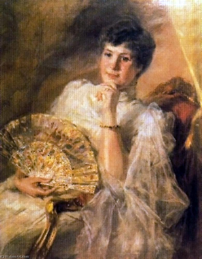 Wikioo.org - The Encyclopedia of Fine Arts - Painting, Artwork by José Villegas Cordero - Portrait Of Gracia Gámez De Poveda