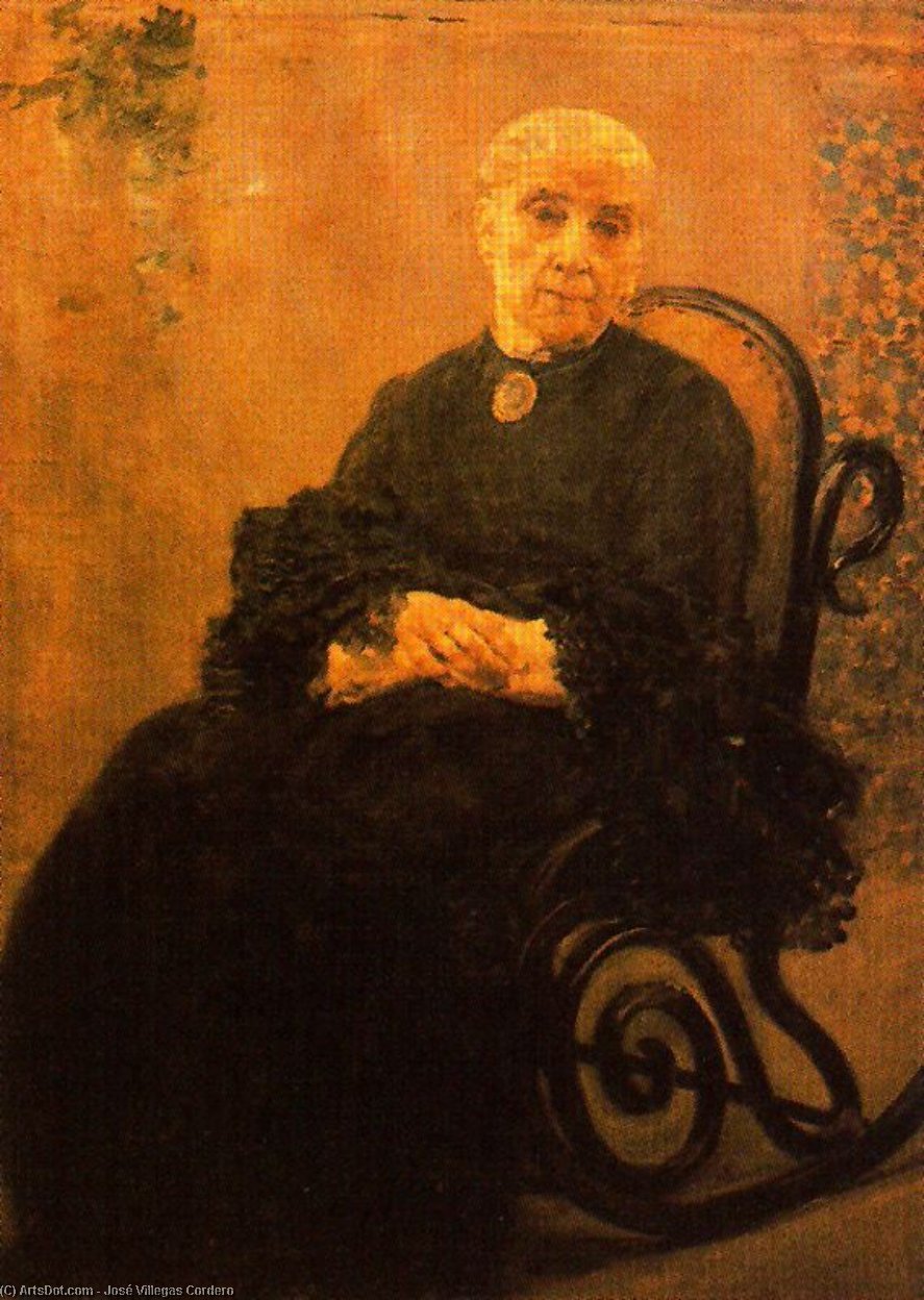Wikioo.org - The Encyclopedia of Fine Arts - Painting, Artwork by José Villegas Cordero - Portrait Of His Mother