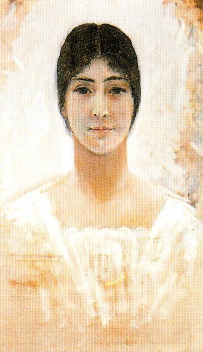 WikiOO.org - Encyclopedia of Fine Arts - Målning, konstverk José Villegas Cordero - Portrait Of Lucía Monti