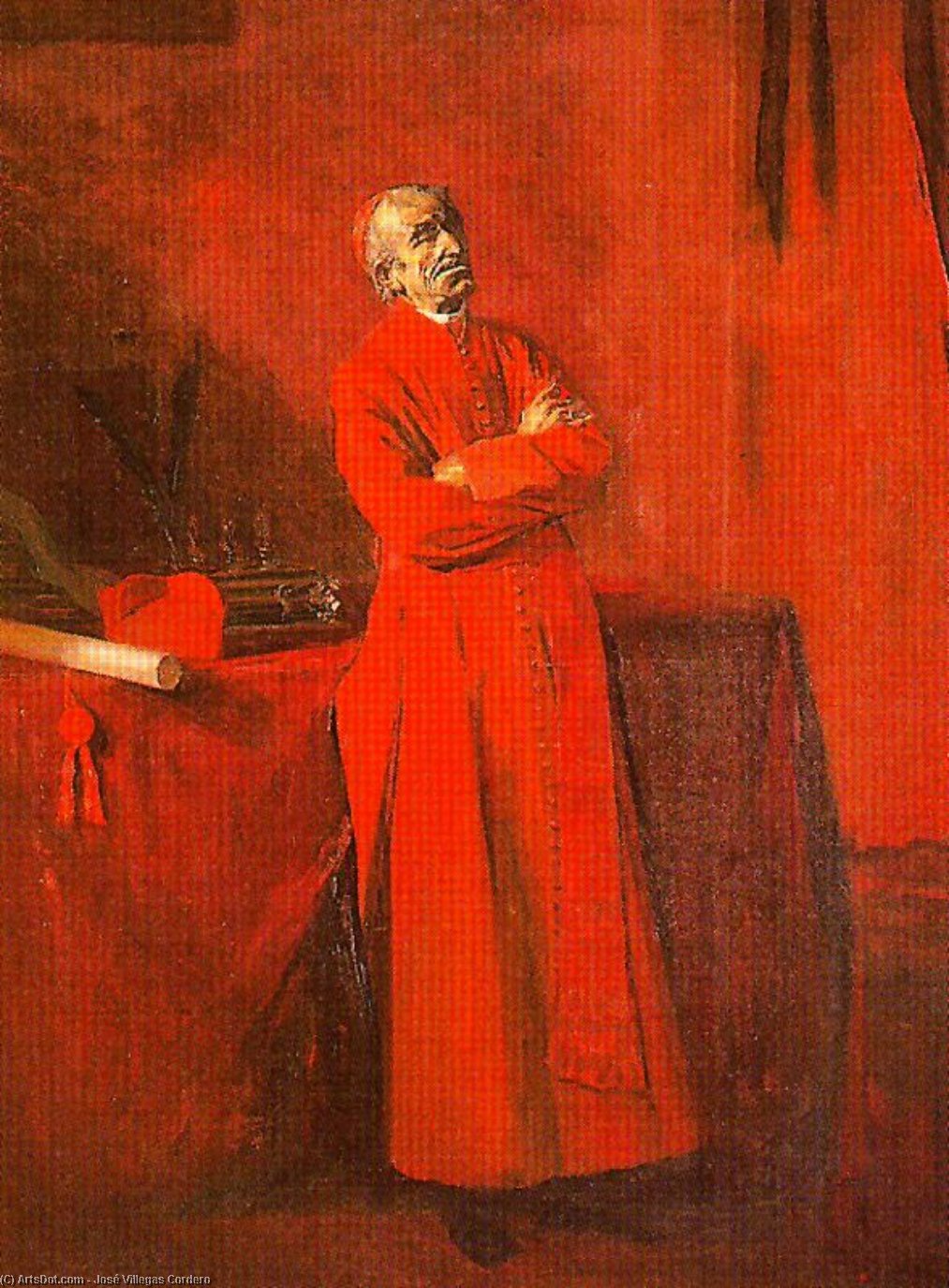 Wikioo.org - The Encyclopedia of Fine Arts - Painting, Artwork by José Villegas Cordero - Portrait Of The Cardinal