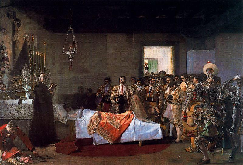 Wikioo.org - The Encyclopedia of Fine Arts - Painting, Artwork by José Villegas Cordero - The Death Of Teacher